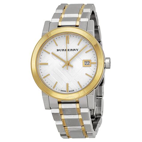 burberry check dial two tone ladies watch bu9115|Burberry Silver Dial Two.